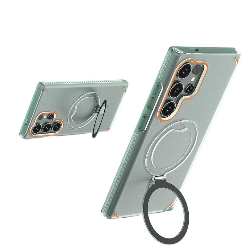 غطاء MagSafe بAcrylic لـ iPhone 16 / 16 Plus / 16 Pro / 16 Pro Max باللون Mint مغناطيسي بوظيفة حامل من الأكريليك مع مغناطيس قوي وحامل قائم مع مقاوم للصدمات مع حماية من السقوط - Image 3