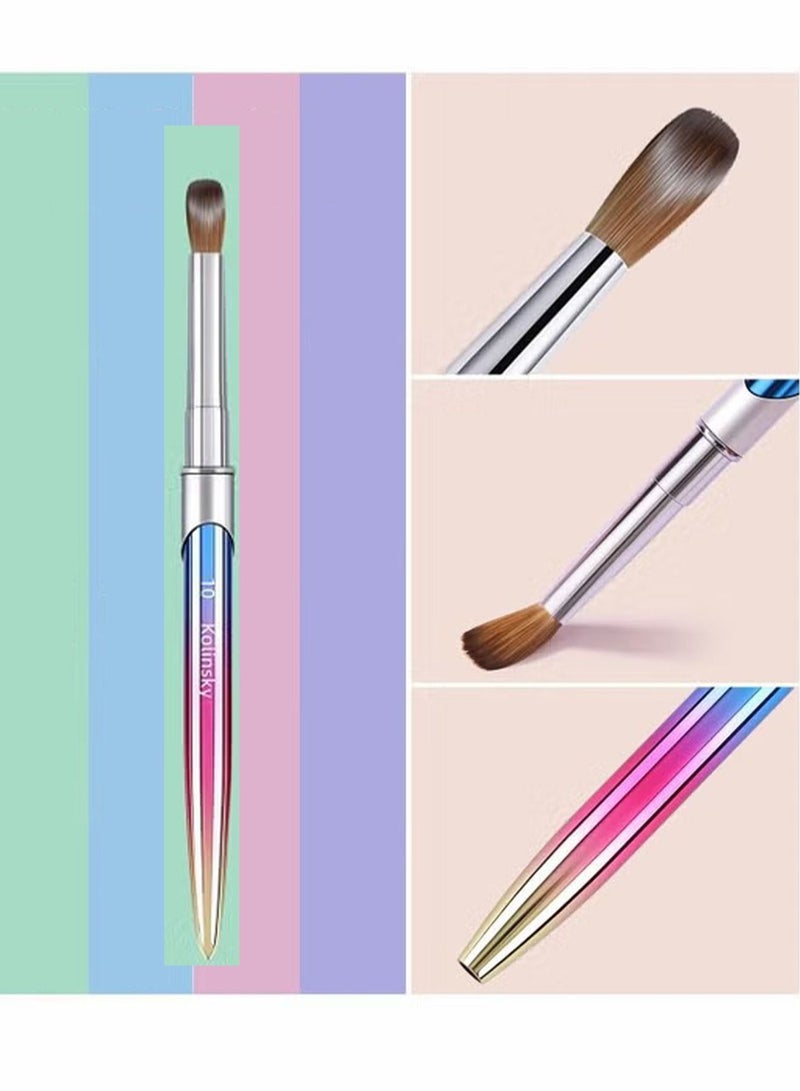 Generic Kolinsky Nail Art Brush,Carved Painted Nail Polish Brush Professional Acrylic Nail Pen 3D Colorful Pure Handmade Makeup Brush with Cap - Image 5