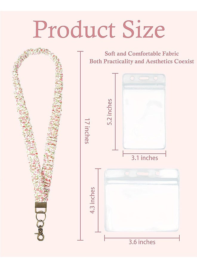 Photon حامل بطاقة الهوية مكون من 6 قطع مع حبل قصير، حبل مطاطي مع حامل بطاقة الهوية، حبل مرن جميل لحامل بطاقة الهوية وحزام محفظة وسلسلة مفاتيح قابلة للتمدد للنساء - Image 2