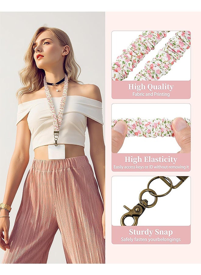 Photon حامل بطاقة الهوية مكون من 6 قطع مع حبل قصير، حبل مطاطي مع حامل بطاقة الهوية، حبل مرن جميل لحامل بطاقة الهوية وحزام محفظة وسلسلة مفاتيح قابلة للتمدد للنساء - Image 3