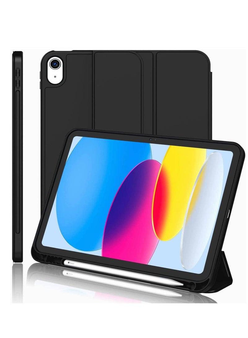 حافظة iPad Air الجيل الخامس 2022، حافظة iPad Air 4th 2020، مقاس 10.9 بوصة، حافظة رفيعة وغطاء خلفي صلب واقٍ ذكي لجهاز iPad Air 5th A2589 A2591 Air 4th Gen A2316 A2324، أسود - Image 2