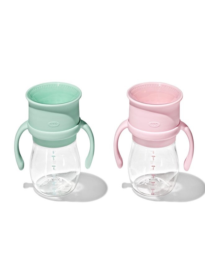 OXO Tot Transitions 360 Cup 6 oz. with Handles - Opal and Blossom - 2 pack - Image 1