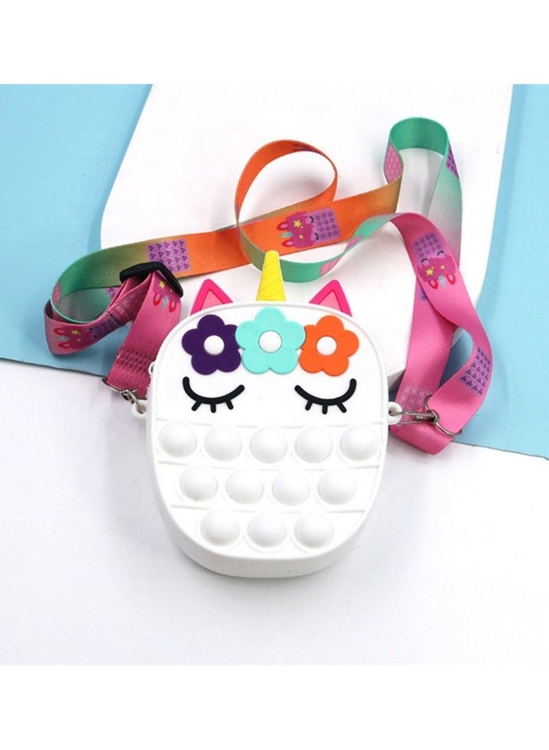 Prime Pop It Wallet Unicorn Shape Cute Kawaii Fidget Sensory Educational Relieve Anti Stress Adult Kid Holiday Silicone Toy Gift Crossbody Toy Bag For Kids - Image 3