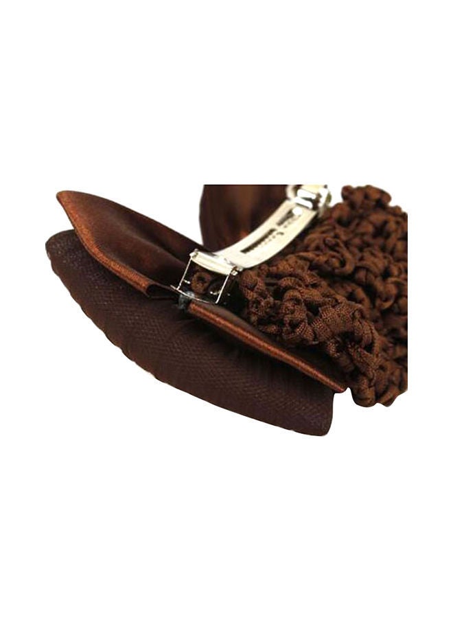 NIBEMINENT Bowknot Ornament Elegant Hair Net Clip Brown 12.5 x 8.4cm - Image 2