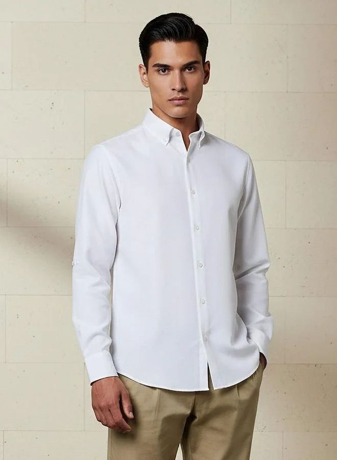 سبلاش فيڤ قميص رجالي بأزرار وياقة رسمية وأكمام طويلة