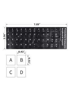 CaseBuy 2Pieces Pack French Keyboard Stickers Matte Vinyl Keyboard Sticker With White Letters Non-Transparent For Pieces Computer Laptop Notebook Desktop Keyboards French  - Image 2