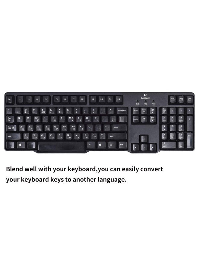 CaseBuy - 2Pieces Pack French Keyboard Stickers Matte Vinyl Keyboard Sticker With White Letters Non-Transparent For Pieces Computer Laptop Notebook Desktop Keyboards French - Image 1