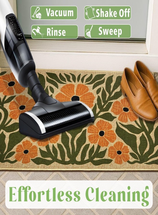 HATARU Front Door Mat Home Mats for Outside Enterway Indoor Outdoor Entrance Flower Doormats with Non-Slip Backing Floor Mats for Family Housewarming Gifts Summer Home Rugs for Bedroom Kitchen 16.9"x29.9" - Image 5
