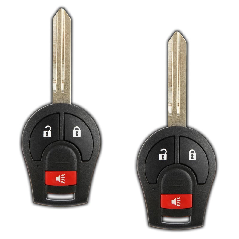KeylessOption 2X KeylessOption Key Fob Replacement for 2003 2004 2005 2006 2007 2008 2009 2010 2011 2012 2013 2014 2015 2016 2017 2018 2019 Nissan Chevrolet Infiniti Remote, 3-Button CWTWB1U751, Locksmith Required - Image 1