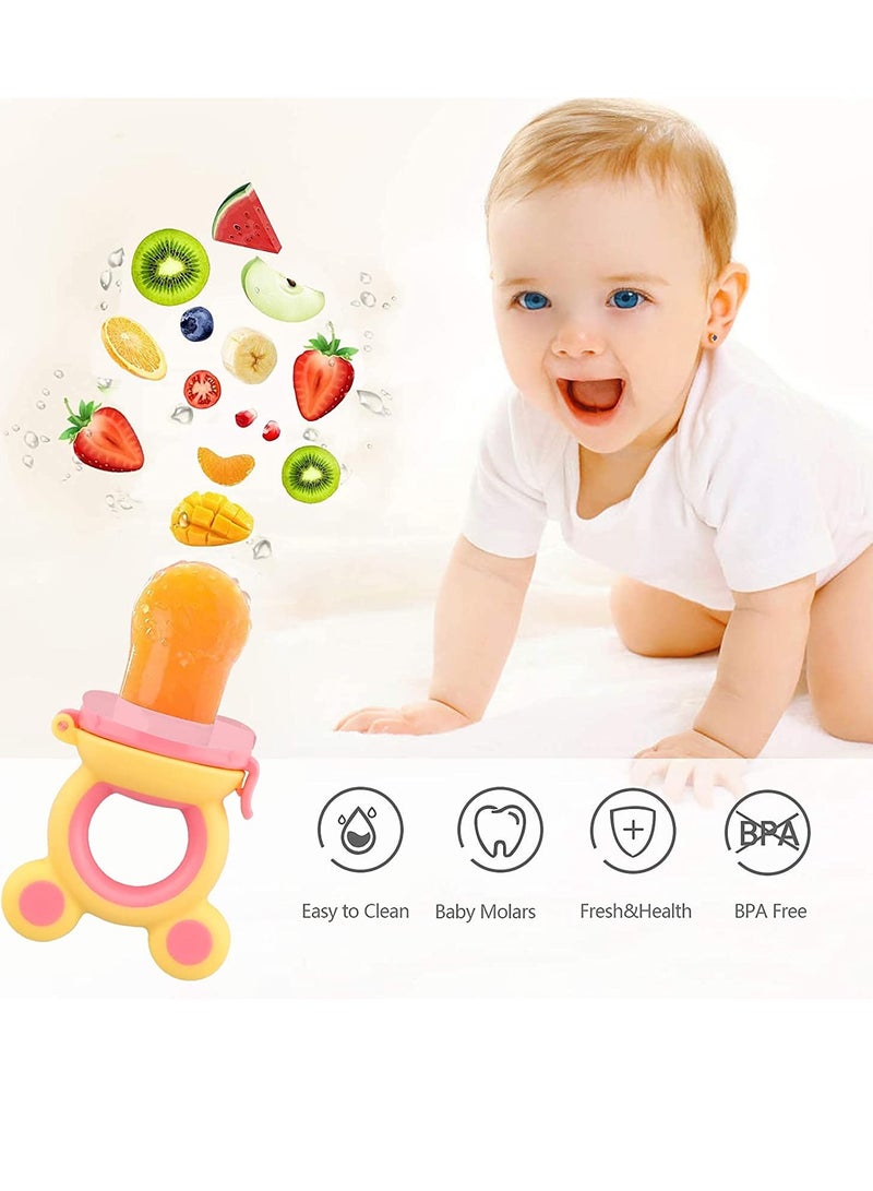 KASTWAVE Baby Fruit Food Feeder Pacifier, 4 Piece Fresh Food Feeders, Baby Fruit Teething Toys, Silicone Feeders and Teething Gum for Baby Safe Self Feeding, BPA Free Teething Toys - Image 3