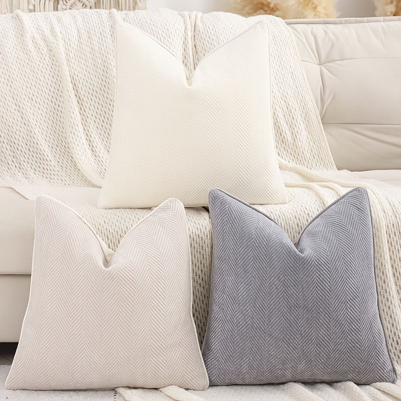 Grey Bohemian Snow Velvet Decorative Pillow Cover 18x18 Inches Geometric Pattern Sofa Bedroom - Image 1