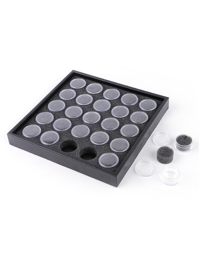 SYOSI - 25 Grids Diamond Gemstone Display Box, Round Storage Box Clear Small Round Plastic Containers Box with Lid Jewelry Organizer Container for Nail Rhinestone Crystal Small Items, Jewelry - Image 1