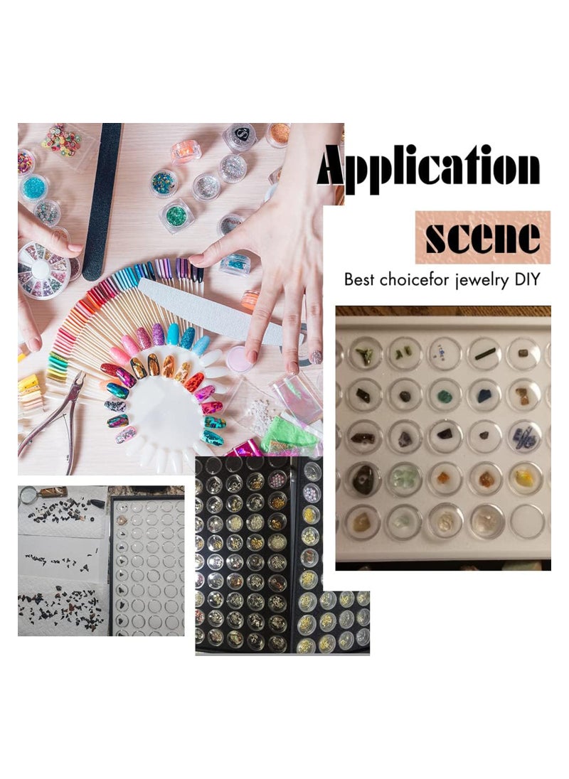 SYOSI - 25 Grids Diamond Gemstone Display Box, Round Storage Box Clear Small Round Plastic Containers Box with Lid Jewelry Organizer Container for Nail Rhinestone Crystal Small Items, Jewelry - Image 1