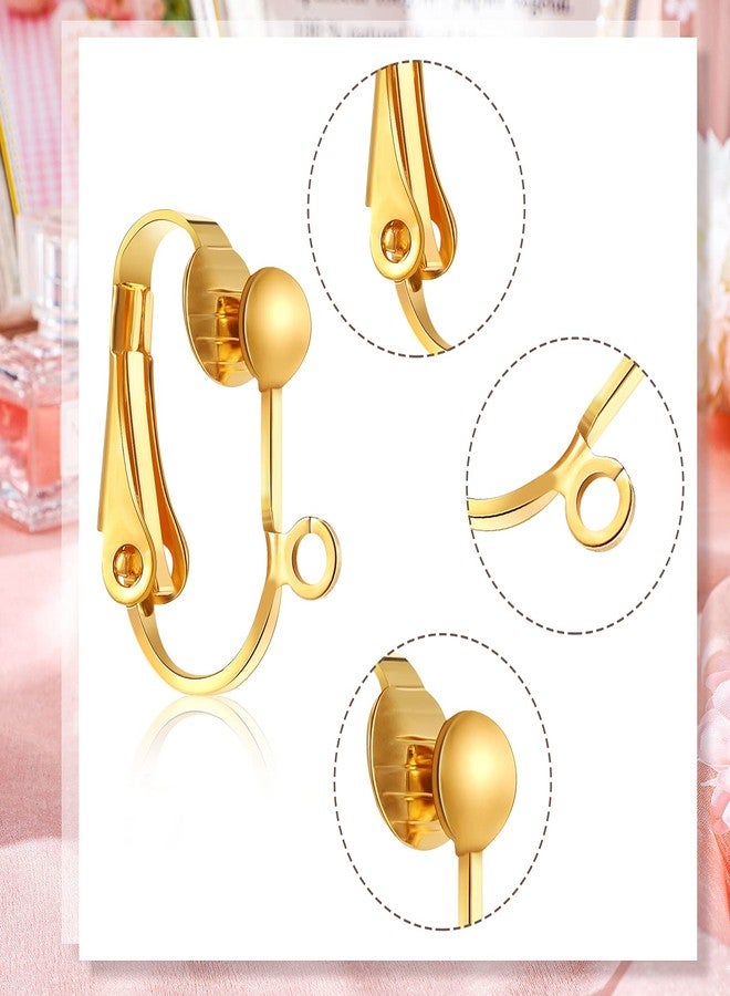 Kenning 42 Pieces Clip-On Earring Converter with Easy Open Loop Brass Clip-On Earring Converter for None Pierced Component DIY Turn Any Studs 7 Colors - Image 3