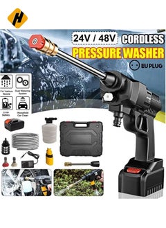 HuHa 48V Cordless Portable Washer Electric High Pressure Cleaner Machine 200W 30Bar Lithium Handheld Car Cleaning Device With Foam Generator Nozzle Water Pump (Case Pack - EU Plug)  - Image 1