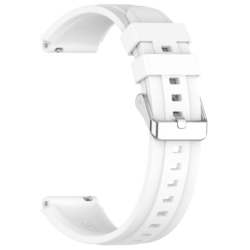 erorex For Huawei Watch Gt 5 46Mm Silver Buckle Quick Release Silicone Watch Band(White) - Image 2