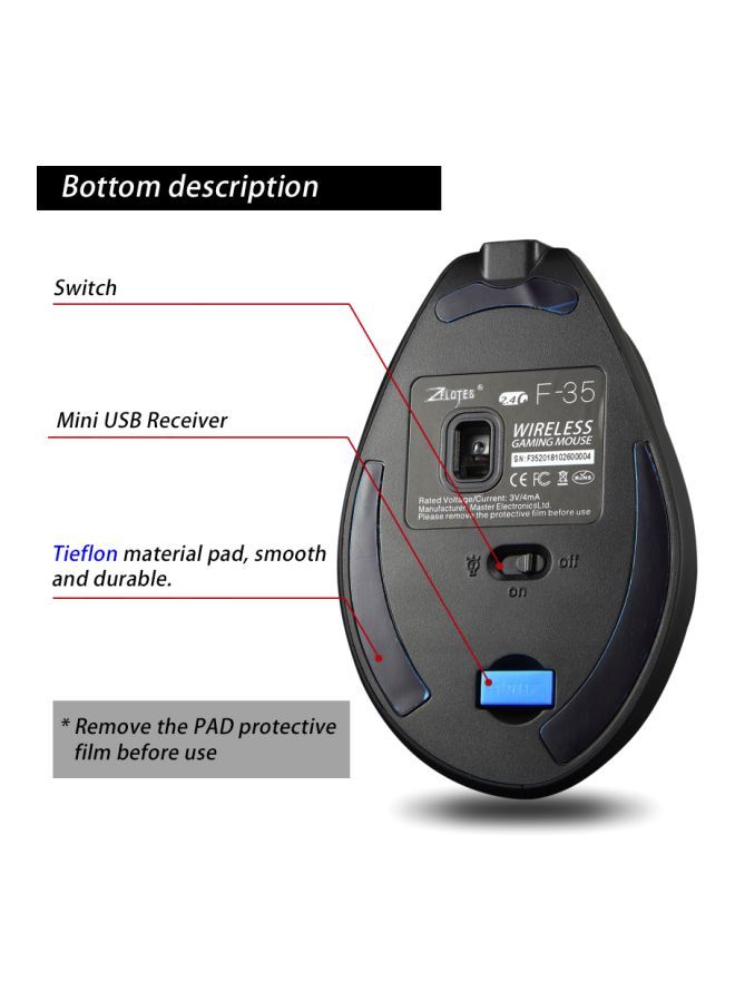 NIBEMINENT Wireless Vertical Mouse Black - Image 2