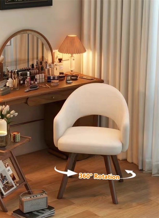 Kutis كرسي مكياج كوتيس 360° دوار كرسي صوفا لغرفة النوم وغرفة المعيشة بوليستر خشب 49 × 46 × 80 سم. - Image 1