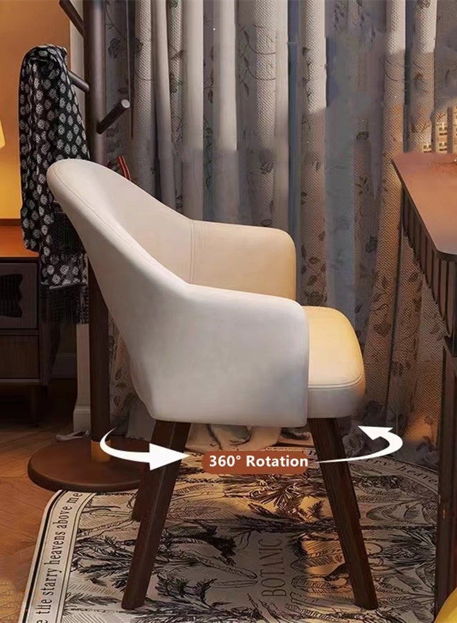 Kutis كرسي مكياج كوتيس 360° دوار كرسي صوفا لغرفة النوم وغرفة المعيشة بوليستر خشب 49 × 46 × 80 سم. - Image 5