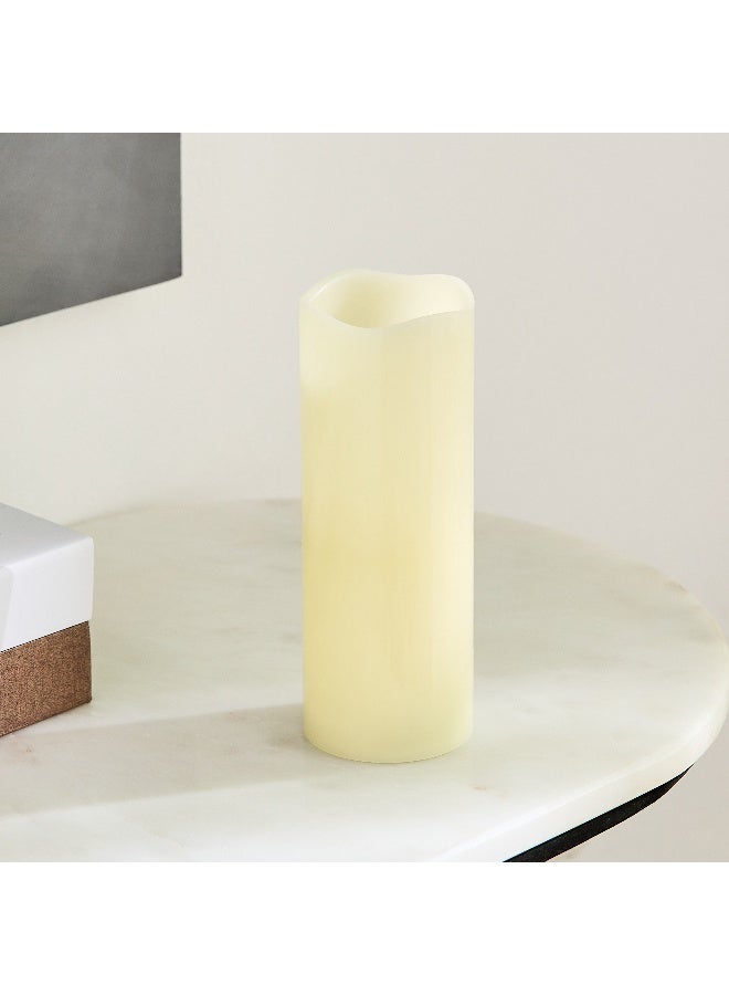 Home Box Luna LED Flameless Ivory Wax Candle with Vanilla Scent and Flickering - 7.5x20 cm - Image 2