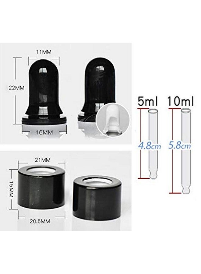 erioctry 5ML/10ML Amber Glass Essential Oil Bottles and Eyed Dropper Black Caps Makeup Cosmetic Sample Container Boxes of Glass for Essential Oil Aromatherapy Use(Pack of 12) (10ML) - Image 4