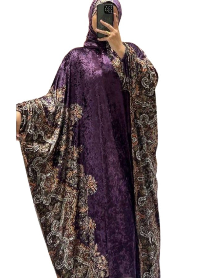 إسدال صلاة واستقبال وخروج حريمي خامة قطيفة چنچاه تقيلة - Image 1