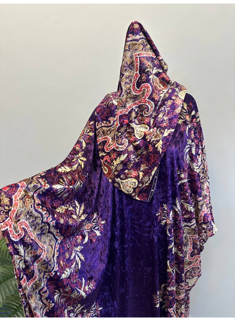 إسدال صلاة واستقبال وخروج حريمي خامة قطيفة چنچاه تقيلة - Image 3