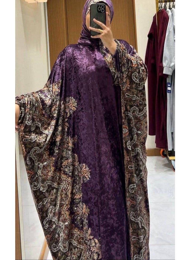 إسدال صلاة واستقبال وخروج حريمي خامة قطيفة چنچاه تقيلة - Image 4