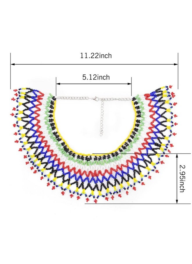 AUEAR - Colorful Beaded Bib Necklace Maasai Necklace South African Necklace African Necklace For Women Girls Sister Best Gift - Image 1