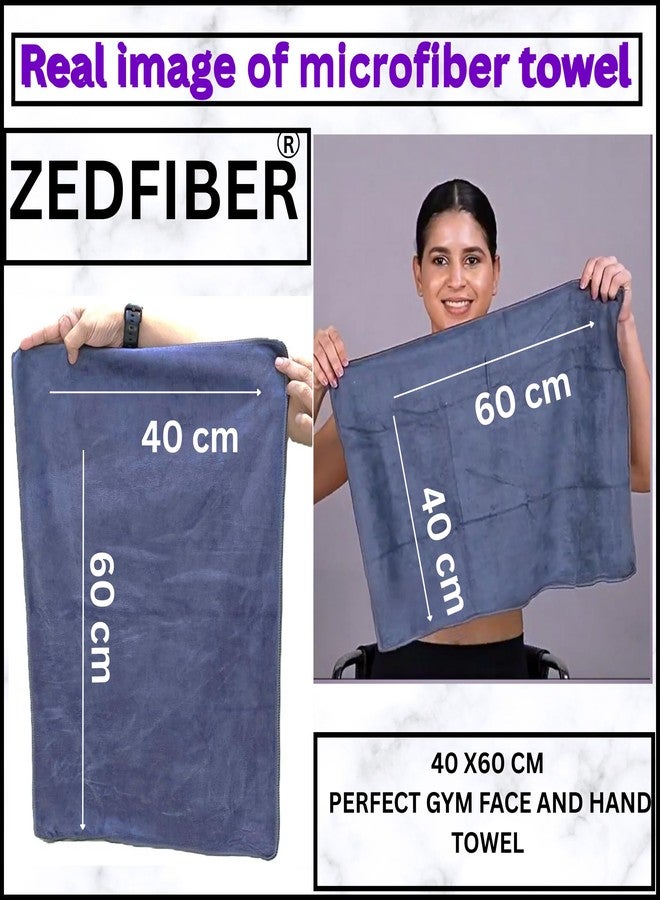 ZEDFIBER Small face Towel for Gym Men and Women 40x60 cm Microfiber supur Soft Premium Towel (Grey) - Image 3
