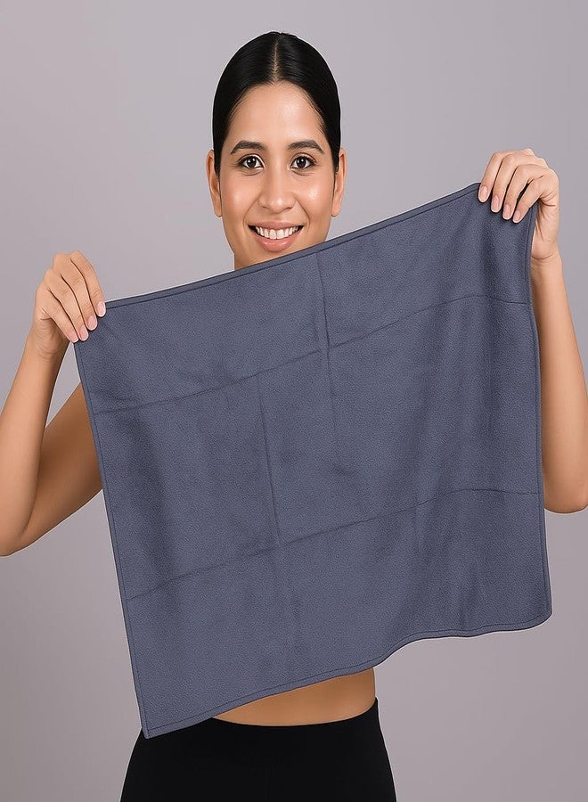 ZEDFIBER Small face Towel for Gym Men and Women 40x60 cm Microfiber supur Soft Premium Towel (Grey) - Image 1