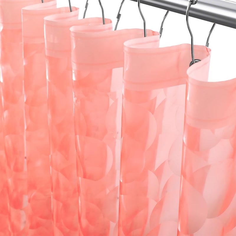 Ga-Geetopia Eva 3D Coral Pearl Water Cube Plastic Shower Curtain Liner - Premium Light Weight 72"" X 72"" Red Bathroom Shower Showroom Curtain Liner With Rustproof Metal Gromments And Weighted Magnet - Image 1
