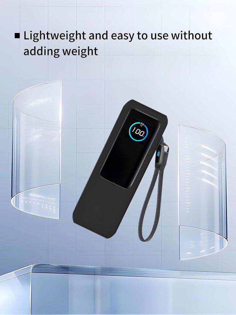WUNIAK Case for Anker Zolo Laptop Power Bank (25,000mAh 165W), Soft Silicone Protective Portable Scratch Shock Resistant with Lanyard，Black - Image 5