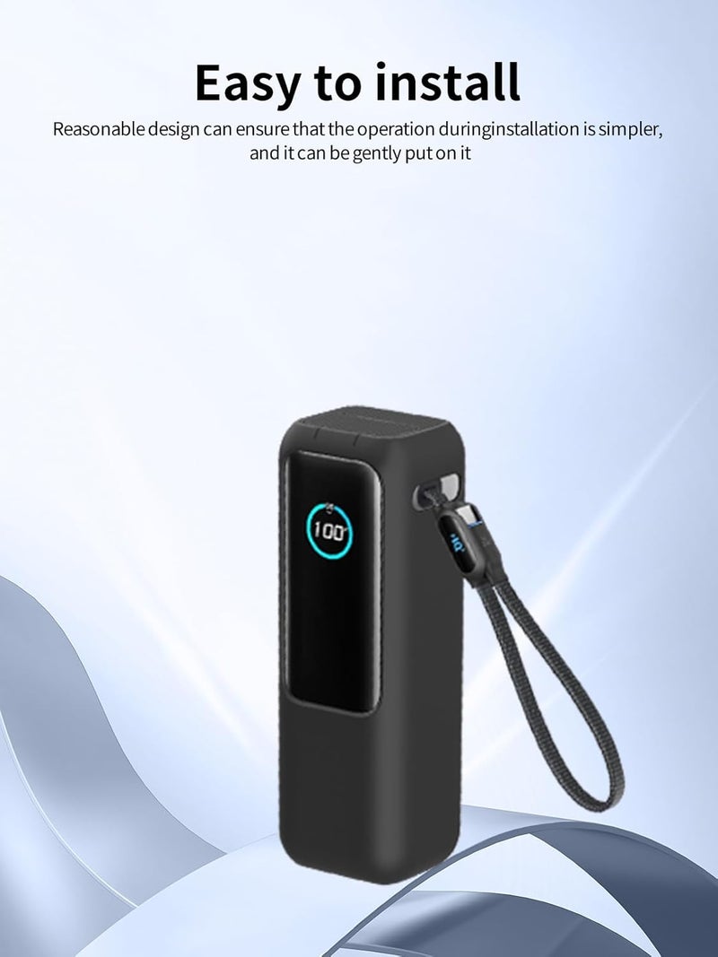 WUNIAK Case for Anker Zolo Laptop Power Bank (25,000mAh 165W), Soft Silicone Protective Portable Scratch Shock Resistant with Lanyard，Black - Image 4