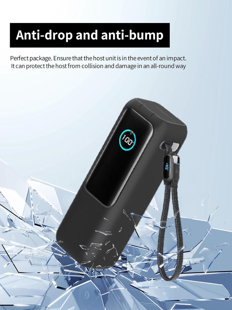 WUNIAK Case for Anker Zolo Laptop Power Bank (25,000mAh 165W), Soft Silicone Protective Portable Scratch Shock Resistant with Lanyard，Black - Image 2