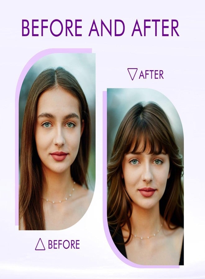 ELEFOCUS Clip-in bangs - 100% human hair bangs clip 6# clip-in bangs extensions fake bangs real hair thin bangs hair clip bangs wig with sideburns curved bangs suitable for daily wear - Image 5
