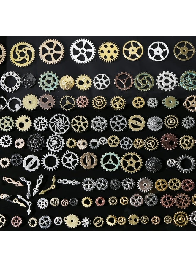 Bigotters 200G Antique Steampunk Accessories, Silver Gears Steam Punk Metal Pendants Charms Wheels For Crafting Jewelry Making - Image 4