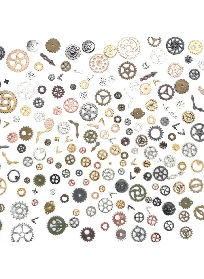 Bigotters 200G Antique Steampunk Accessories, Silver Gears Steam Punk Metal Pendants Charms Wheels For Crafting Jewelry Making - Image 2