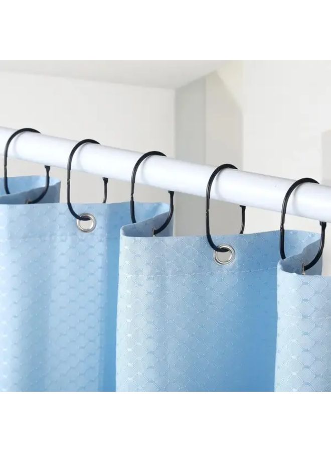 15 Pack Black Metal Shower Curtain Rings Smooth Glide Snap Hooks For Rod Keys - Image 5