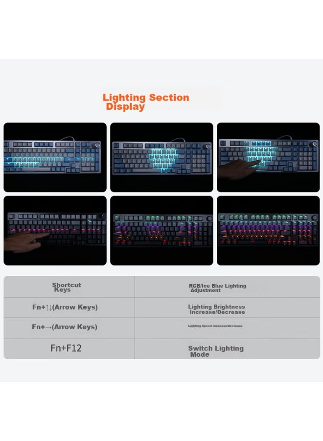 Daryo Dareu Ek815pro Mechanical Keyboard, Wired Gaming Keyboard With 98-key Layout, Multimedia K, Full Anti-ghosting, Colorful Keyboard, White And Blue, Mengyu Hifi Switch - Image 4