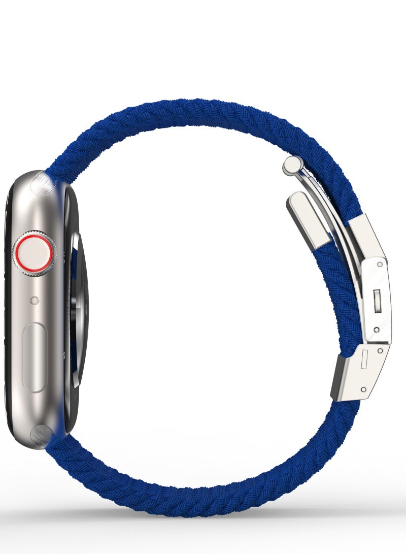 أميزينج ثنج Titan Weave Braided Band for Apple Watch Series 7 (45mm), Series 6/SE/5/4 (44mm) and 3/2/1 (42mm) - Blue - Image 4