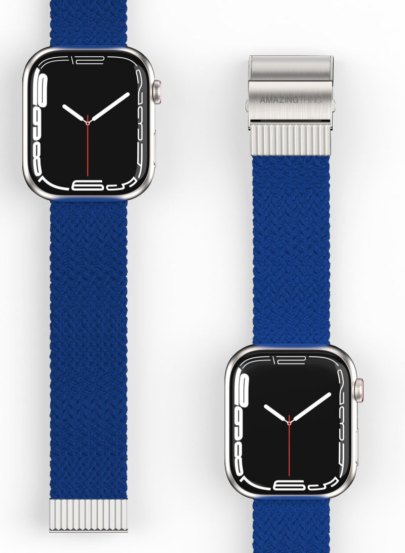 أميزينج ثنج Titan Weave Braided Band for Apple Watch Series 7 (45mm), Series 6/SE/5/4 (44mm) and 3/2/1 (42mm) - Blue - Image 3