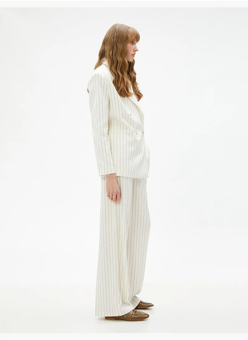 كوتون Wide Leg Pocket Detail Trousers