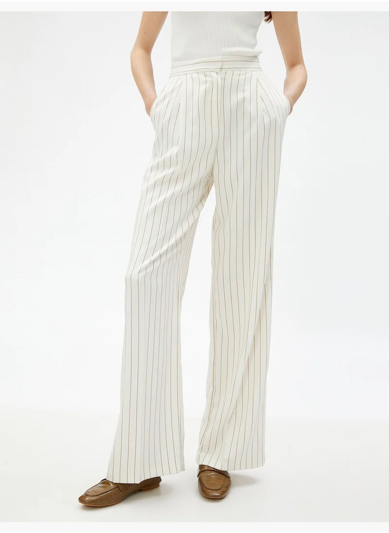 KOTON Wide Leg Pocket Detail Trousers