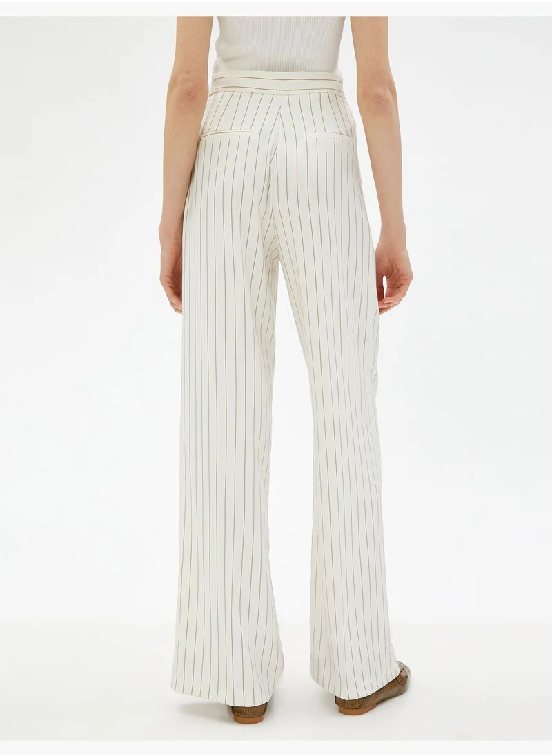 KOTON Wide Leg Pocket Detail Trousers