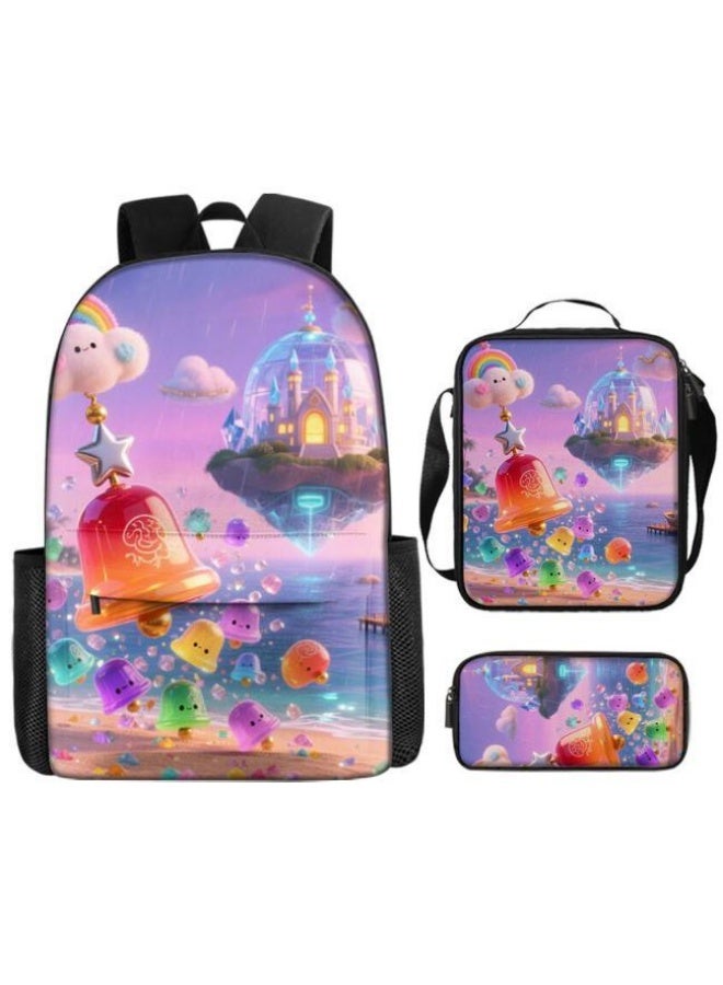 واضح من النار حقيبة ظهر + حقيبة يد + حقيبة قرطاسية | هدية موسم العودة إلى المدرسة / عطلة | مجموعة حقيبة كرتونية من ثلاث قطع، سهلة التعامل مع المناسبات المختلفة (الطلاب والأطفال ونزهات الأصدقاء وتسلق الجبال والمدرسة وما إلى ذلك) - 66 - Image 2