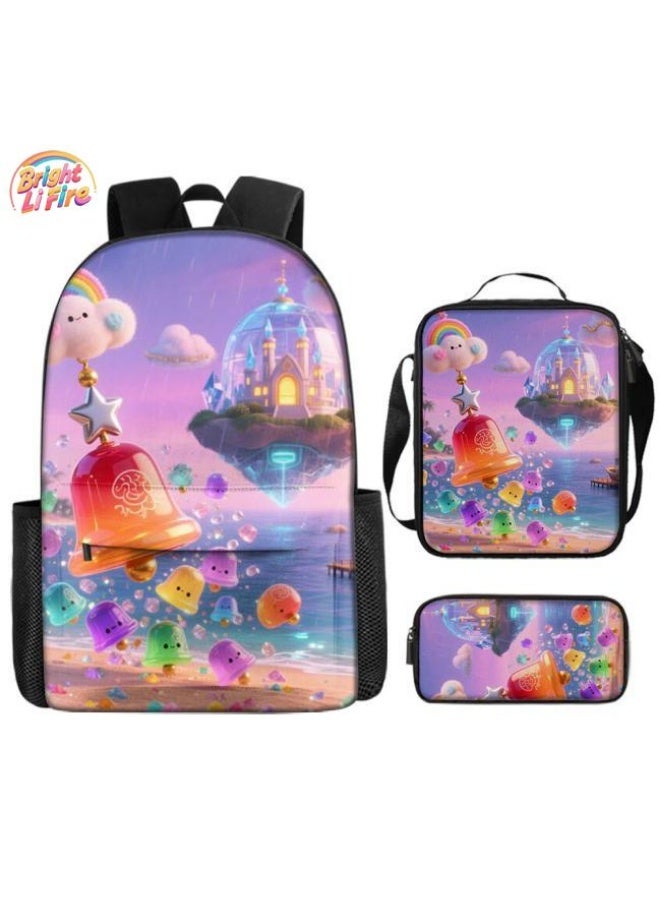 واضح من النار حقيبة ظهر + حقيبة يد + حقيبة قرطاسية | هدية موسم العودة إلى المدرسة / عطلة | مجموعة حقيبة كرتونية من ثلاث قطع، سهلة التعامل مع المناسبات المختلفة (الطلاب والأطفال ونزهات الأصدقاء وتسلق الجبال والمدرسة وما إلى ذلك) - 66 - Image 1