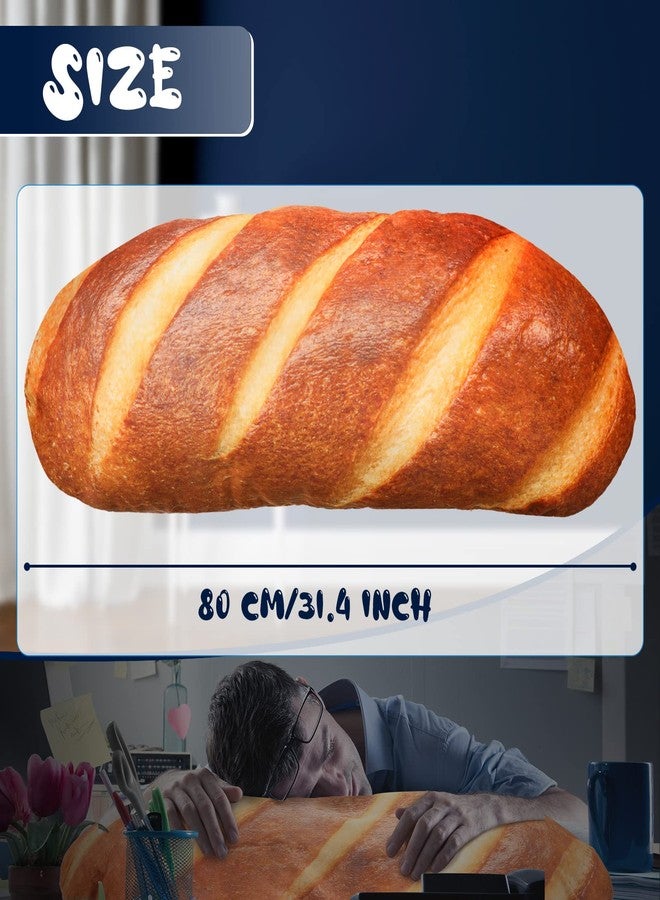 Yookeer 3D Simulation Bread Pillow 31.5 Inches Funny Food Pillow Giant Baguette Cushion Bread Body Plush Food Cushion for Sleeping Decor - Image 3