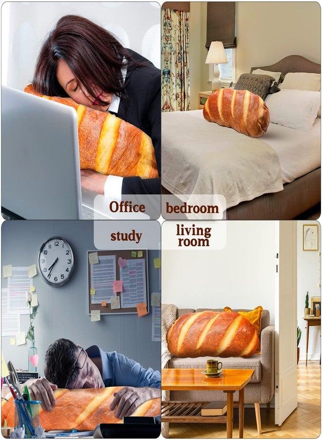 Yookeer 3D Simulation Bread Pillow 31.5 Inches Funny Food Pillow Giant Baguette Cushion Bread Body Plush Food Cushion for Sleeping Decor - Image 5