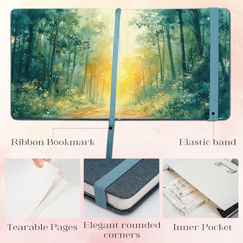 Remowith Watercolor Journal Sketchbook, 5.5" x 5.5" Sketch Books Artist Cotton Watercolor Paper Notebook, Linen Cover with Tap Water Pen, 24 Sheets 140 LB, 300 GSM for Travel Sketching On The Go Art - Image 5